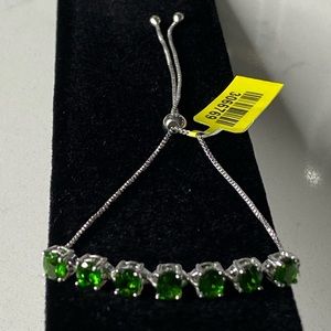 Russian Diopside Platinum finish Bolo Bracelet